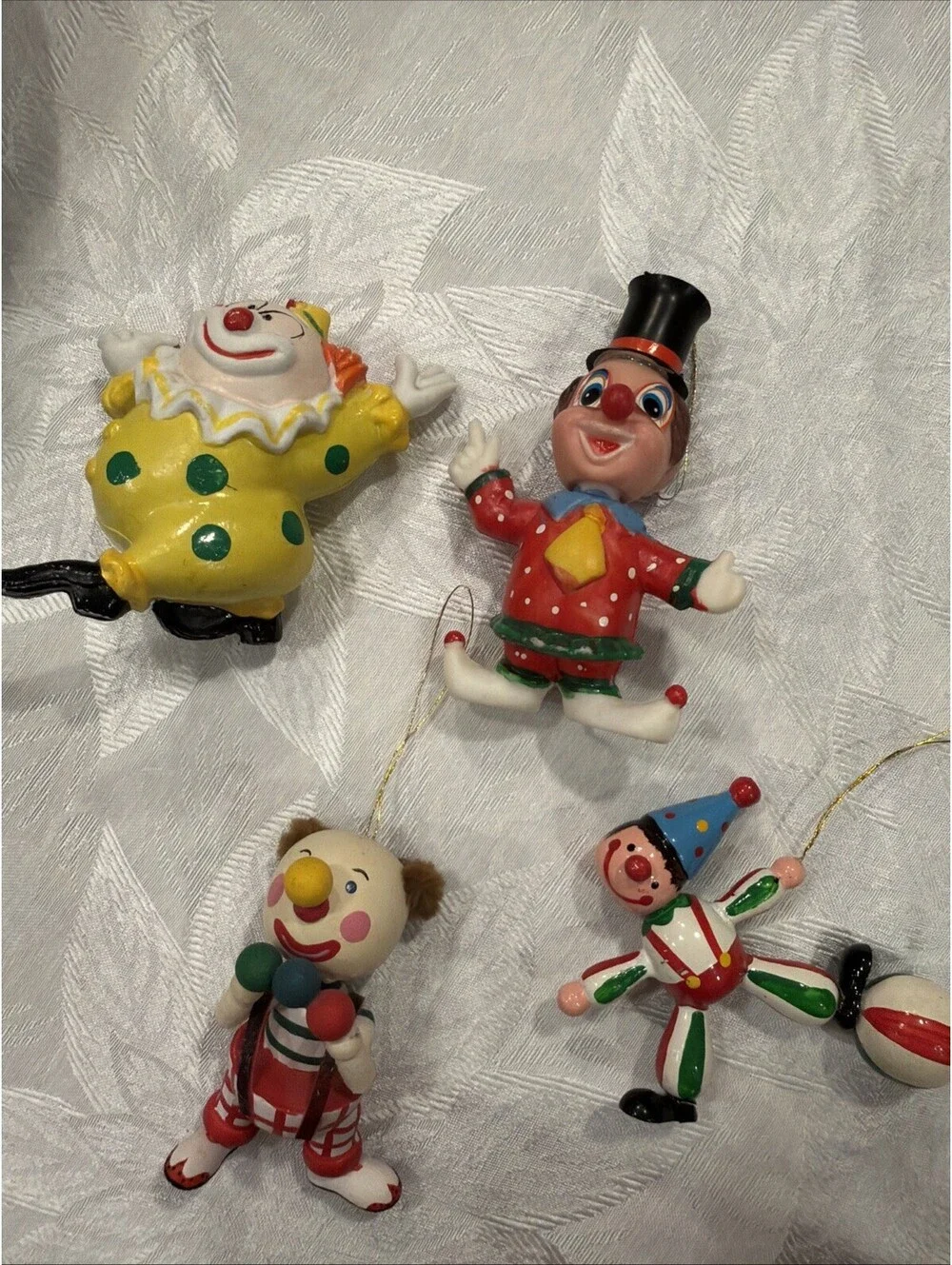 Vintage Clown Christmas Ornaments Set Of 4